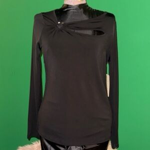 NWT Cyrus Black Long Sleeve Women's Top with Cut-Out Size S